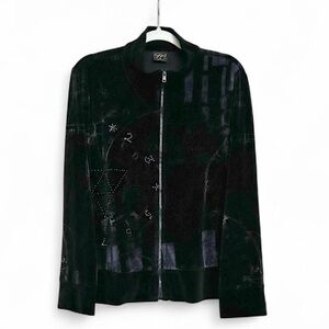 🇺🇸 MADE IN USA Katina Marie Velour Tracksuit Front Zip Top